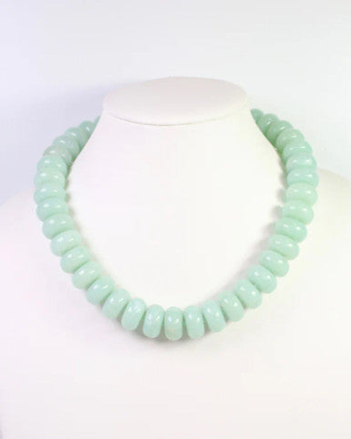 Caroline Hill Pipestone Marble Beaded Necklace - Mint