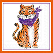Boston International Purple Sitting Tiger Hometown Pride Cocktail Napkin