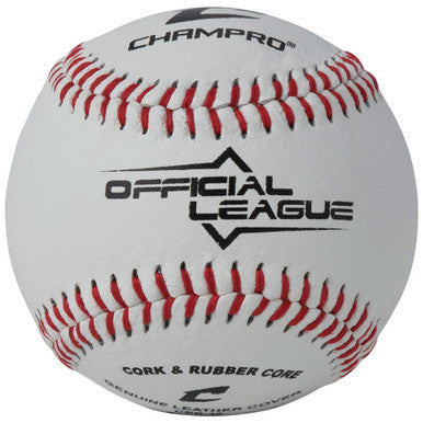 Champro Official League Baseball - Cork/Rubber Core - Genuine Leather Cover