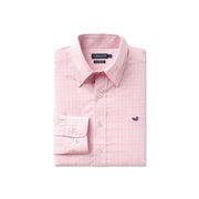 Southern Marsh Men's Dyer Performance Gingham Dress Shirt - Camelia & Wharf Purple