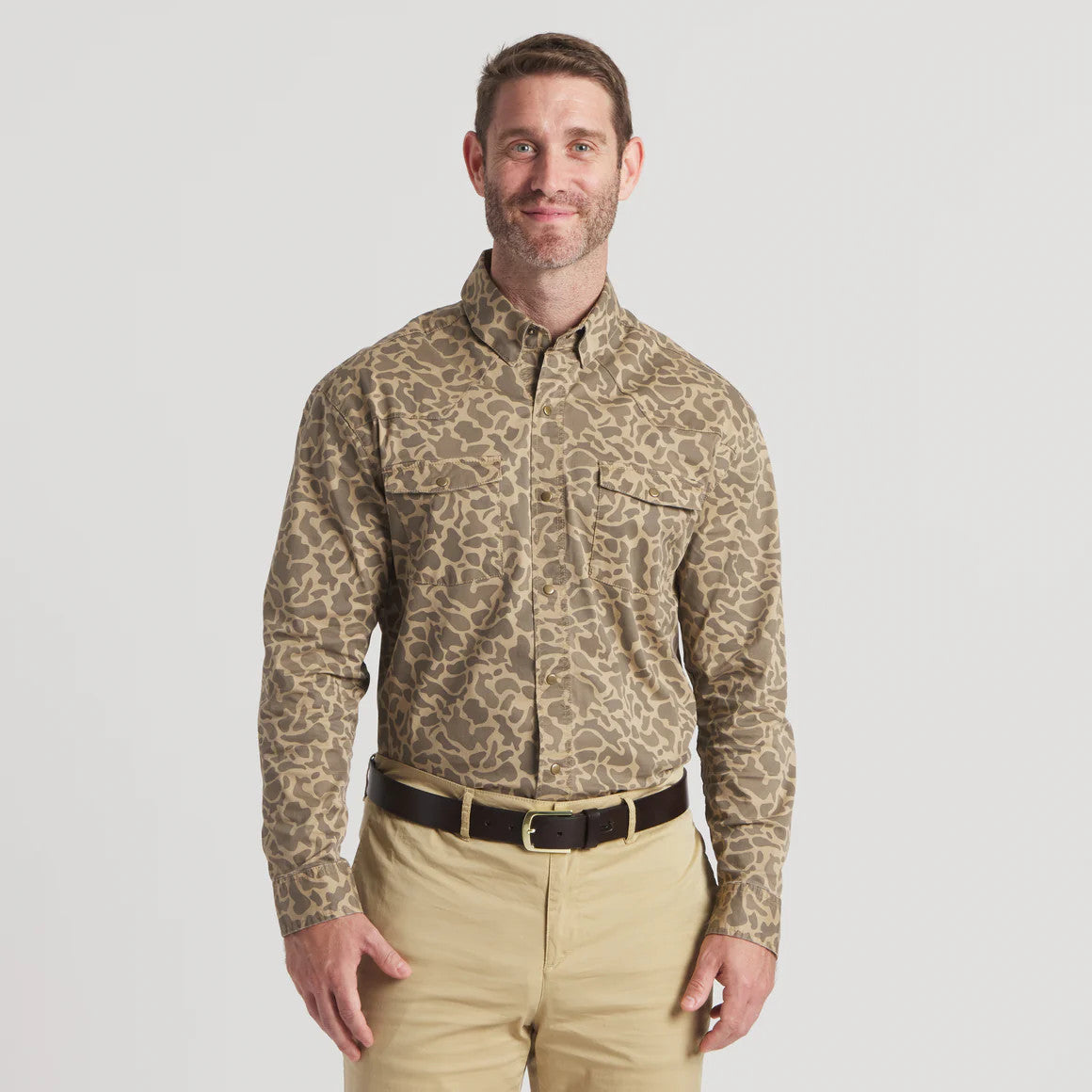 Southern Marsh Men's El Campo Performance Ranch Shirt - Stone Brown Camo