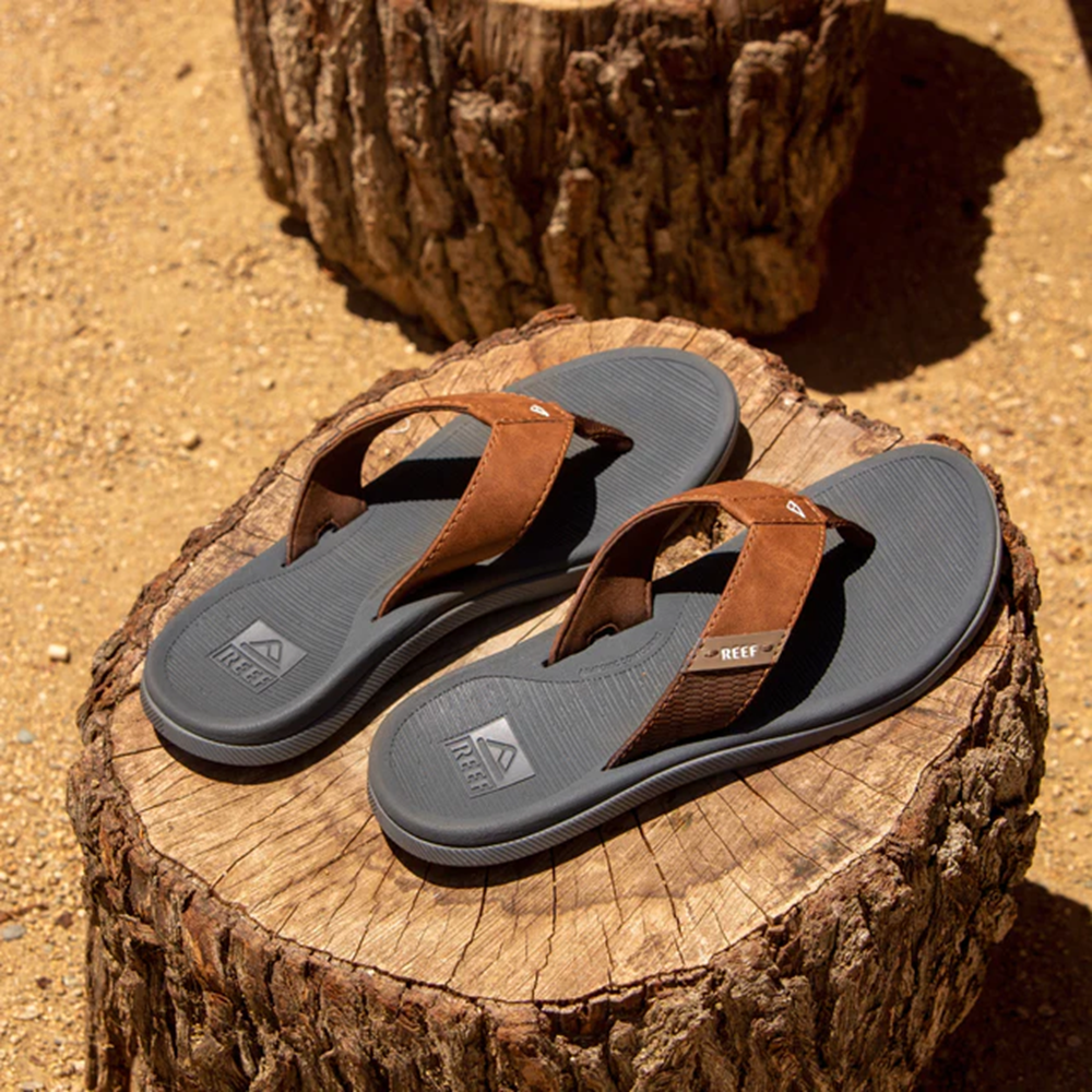 Reef Santa Ana Men's Flip Flops – Grey/Tan
