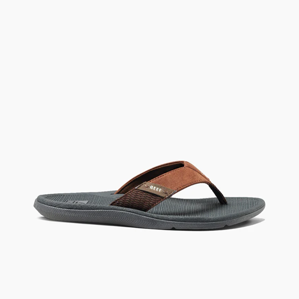 Reef Santa Ana Men's Flip Flops – Grey/Tan