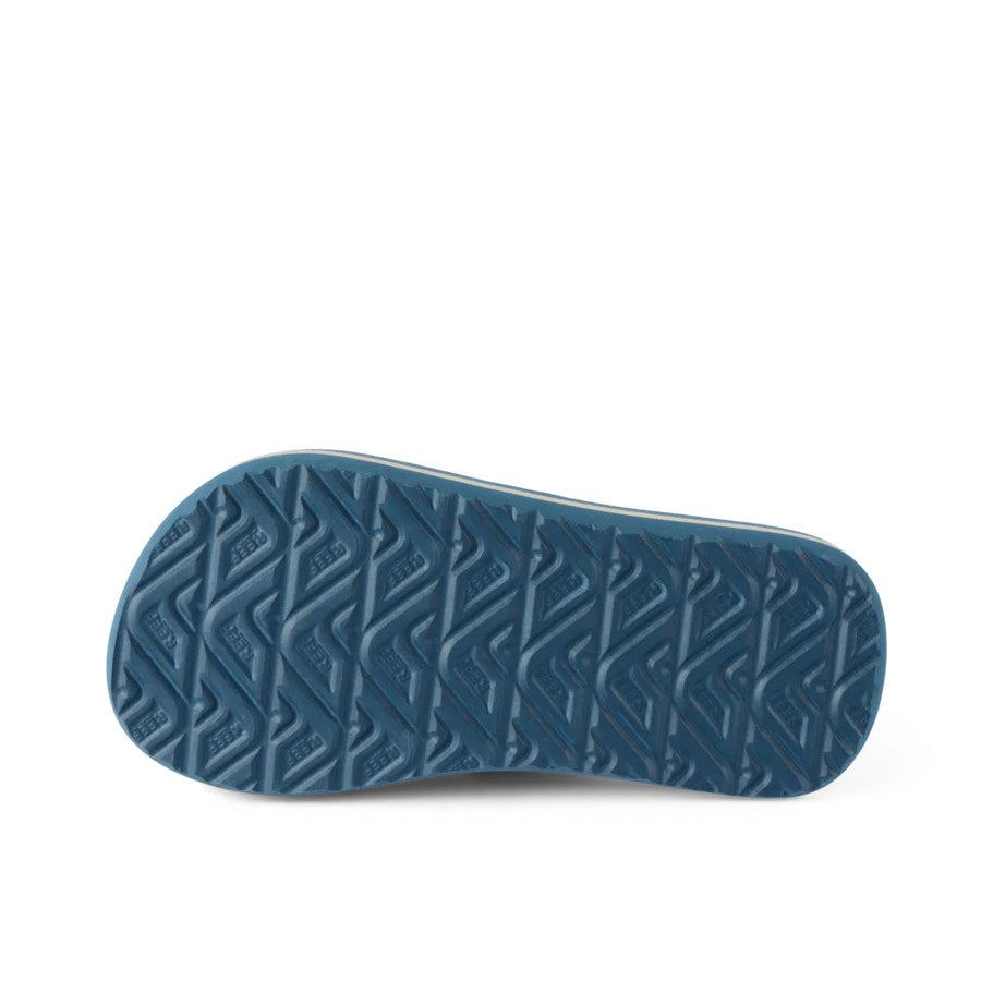 Reef Little Ahi Blue/Tan Palm Sandals for Toddlers