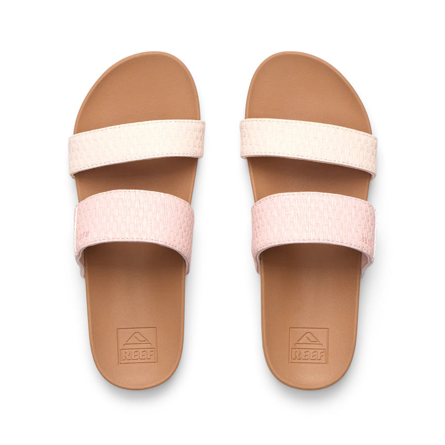Reef Kids Cushion Vista Slide Sandals - Pink/Tan