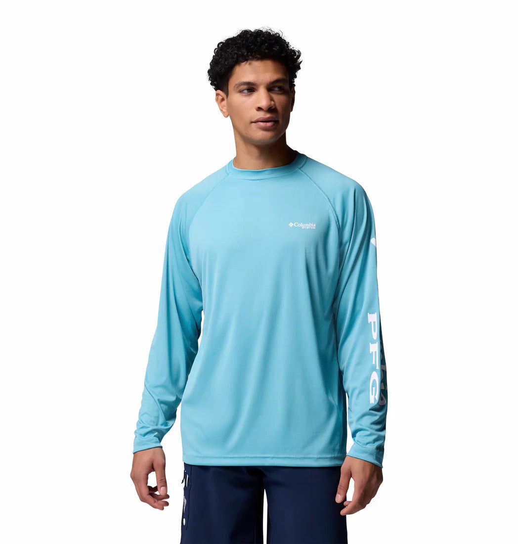 Columbia Men's PFG Terminal Tackle Long Sleeve Shirt - Vintage Blue/White