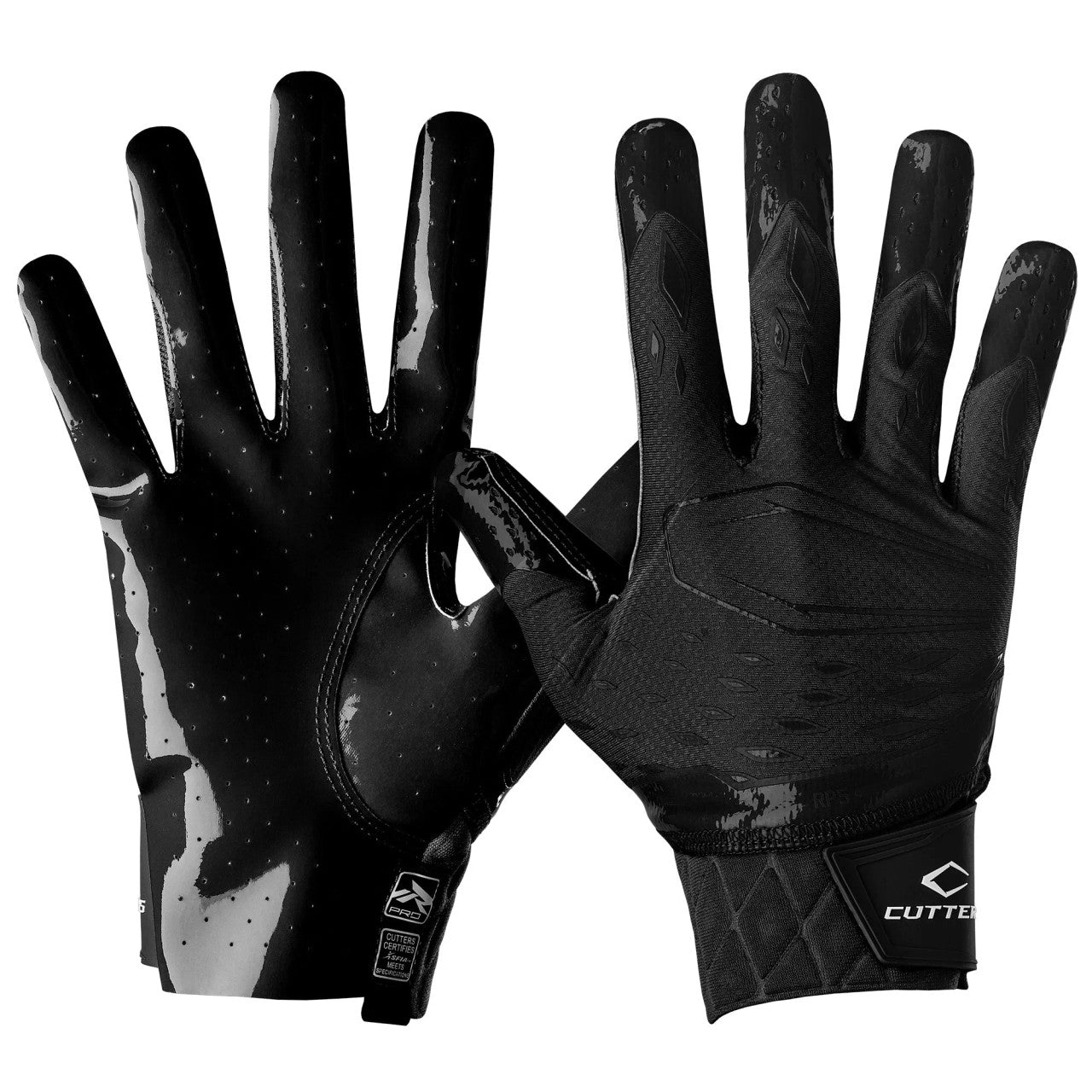 Cutters Youth Rev Pro 5.0 Solid Receiver Gloves- Black