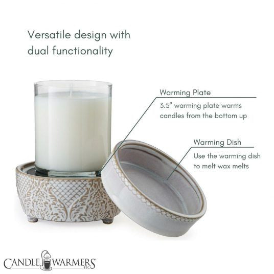 Candle Warmers Etc. Vintage White 2-In-1 Classic Fragrance Warmer
