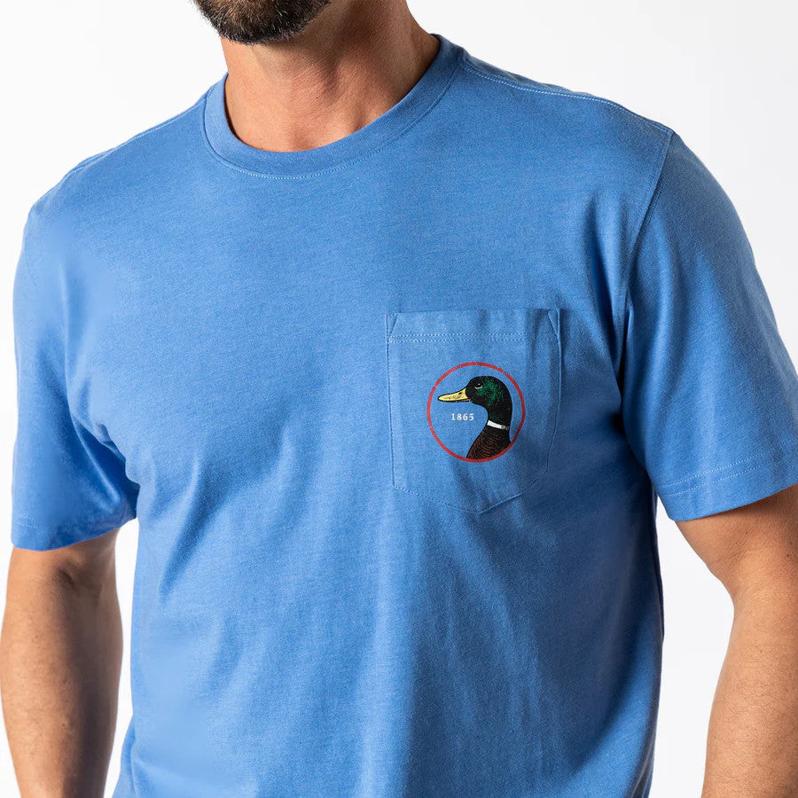 Duck Head Logo Short Sleeve T-Shirt - - Lake Blue Heather