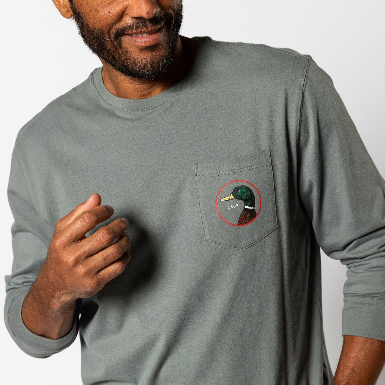 Duck Head Logo Long Sleeve T-Shirt - Sedona Sage