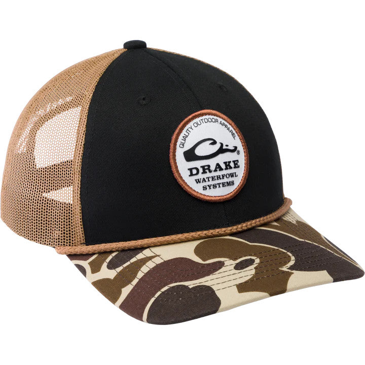 Drake Circle Badge Back Rope Cap - Black/Brown