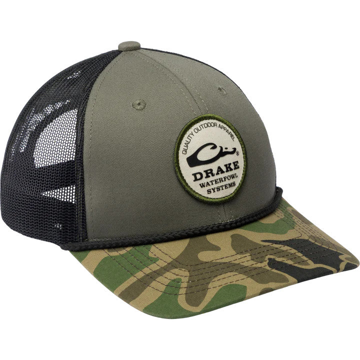 Drake Circle Badge Back Rope Cap - Olive/Black