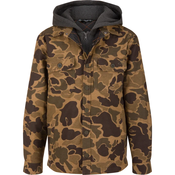 Drake Youth Campfire Flannel Hoodie - Old School Sport