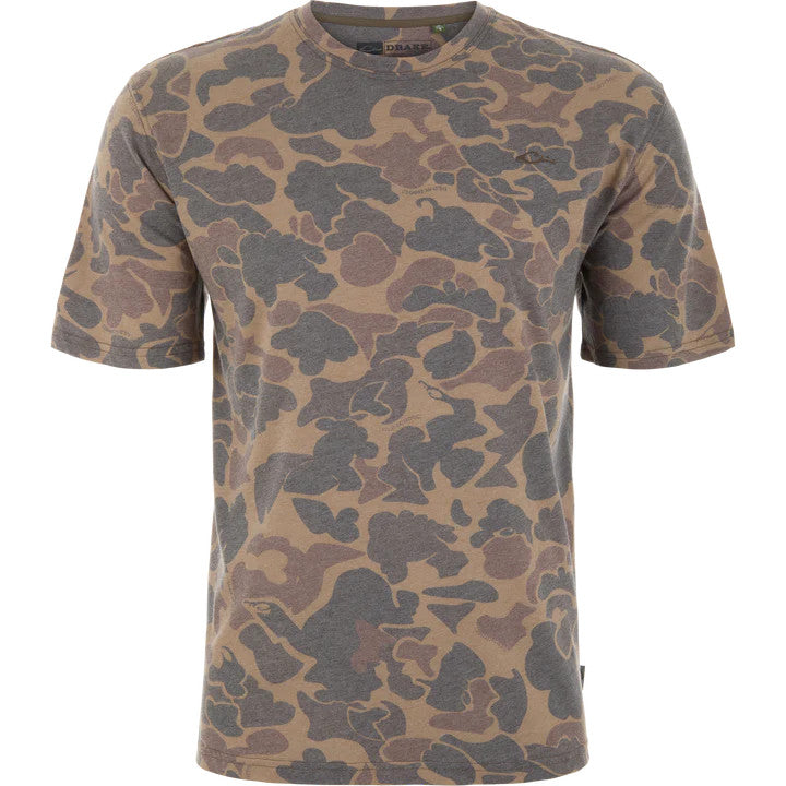 Drake Men's Head Tri Blend Crew Short Sleeve T-Shirt - Old School