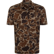 Drake Waterfowl Men's Performance Print Polo Shirt - Old School