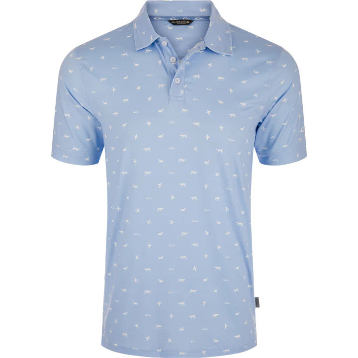 Drake Waterfowl Men's Performance Print Polo Shirt - Open Air