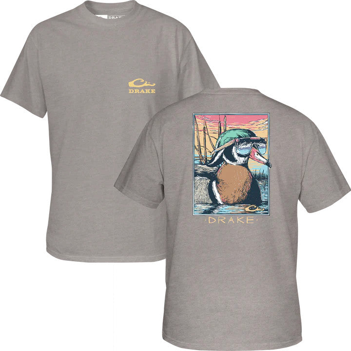 Drake Youth Pop Art Wood Duck Sunglasses T-Shirt - Wind Chime