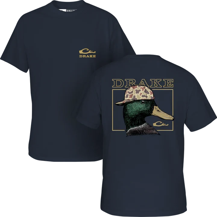 Drake Youth Back Cap Mallard Tee - Vintage Indigo