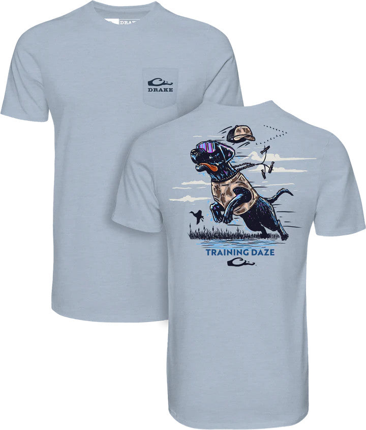 Drake Men's Training Daze Lab Tee - Cerulean Light Heather