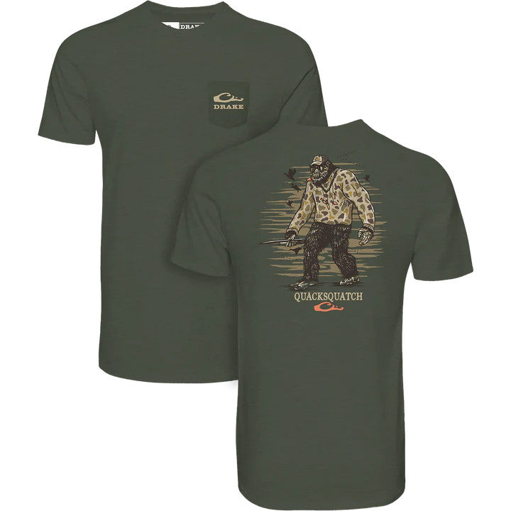 Drake Youth Quacksquatch T-Shirt - Kalamata Light Heather