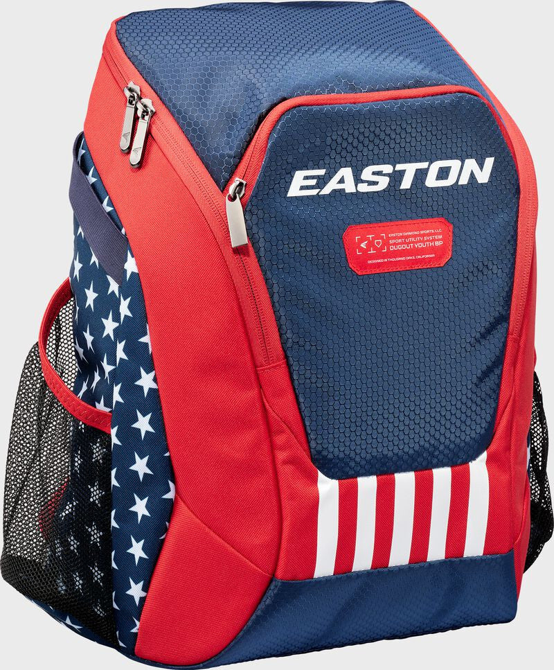 Easton Dugout Baseball & Softball Backpack - Youth - USA Stars & Stripes