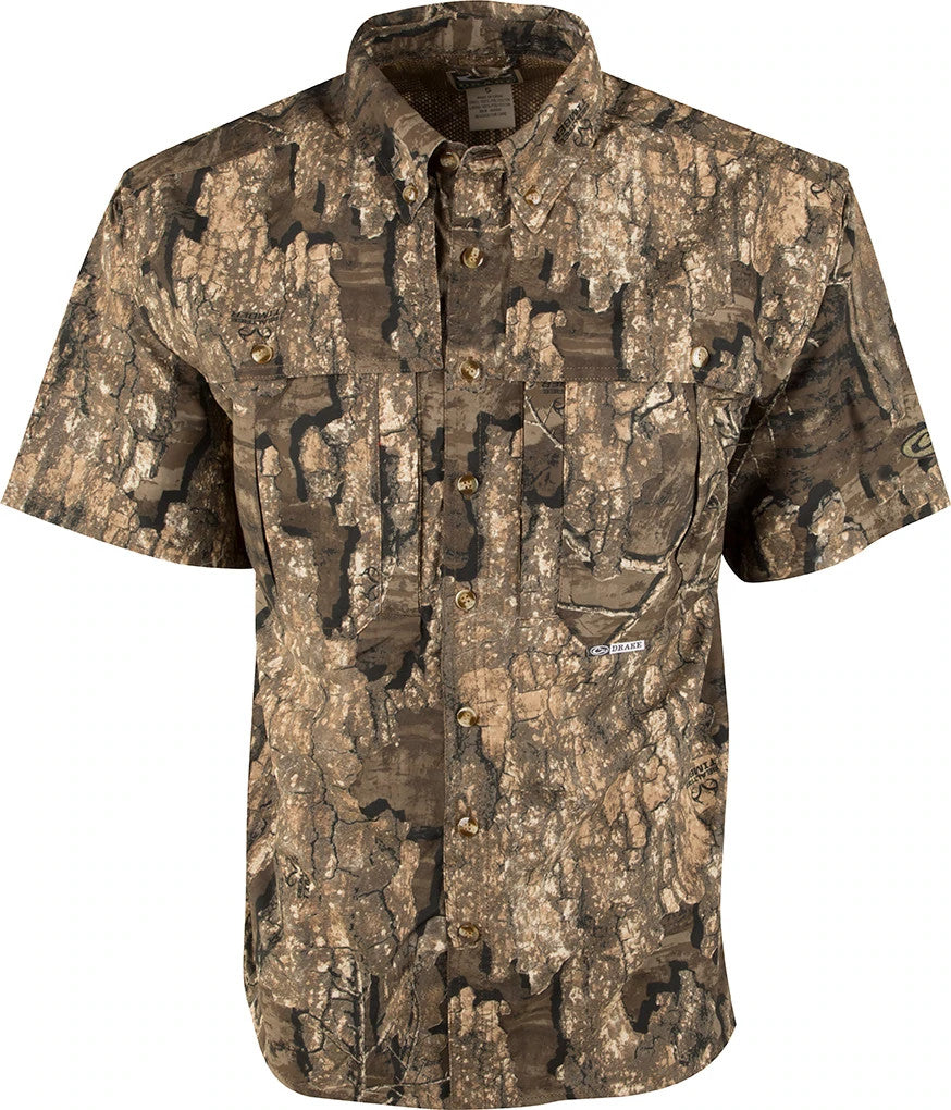 Drake Vented Wingshooter's Short Sleeve Shirt-Realtree Timber