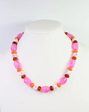 Caroline Hill Sedalia Mixed Beaded Necklace Fuchsia