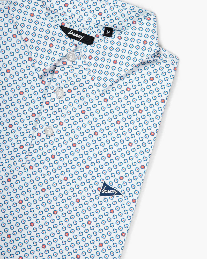 Breezy Golf Men's The American Geo Polo