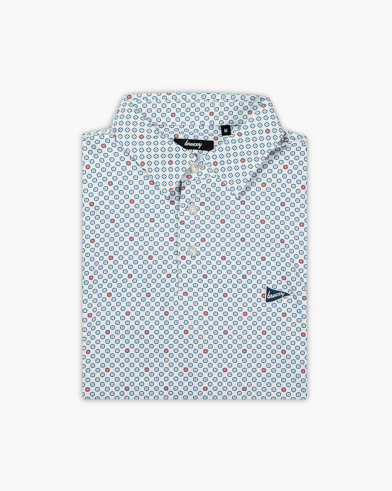 Breezy Golf Men's The American Geo Polo