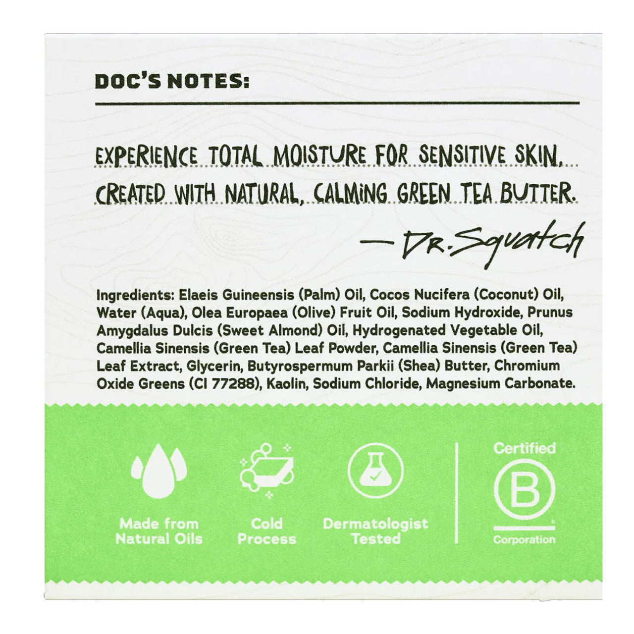 Dr. Squatch Total Moisture Bar Soap - Green Tea Butter
