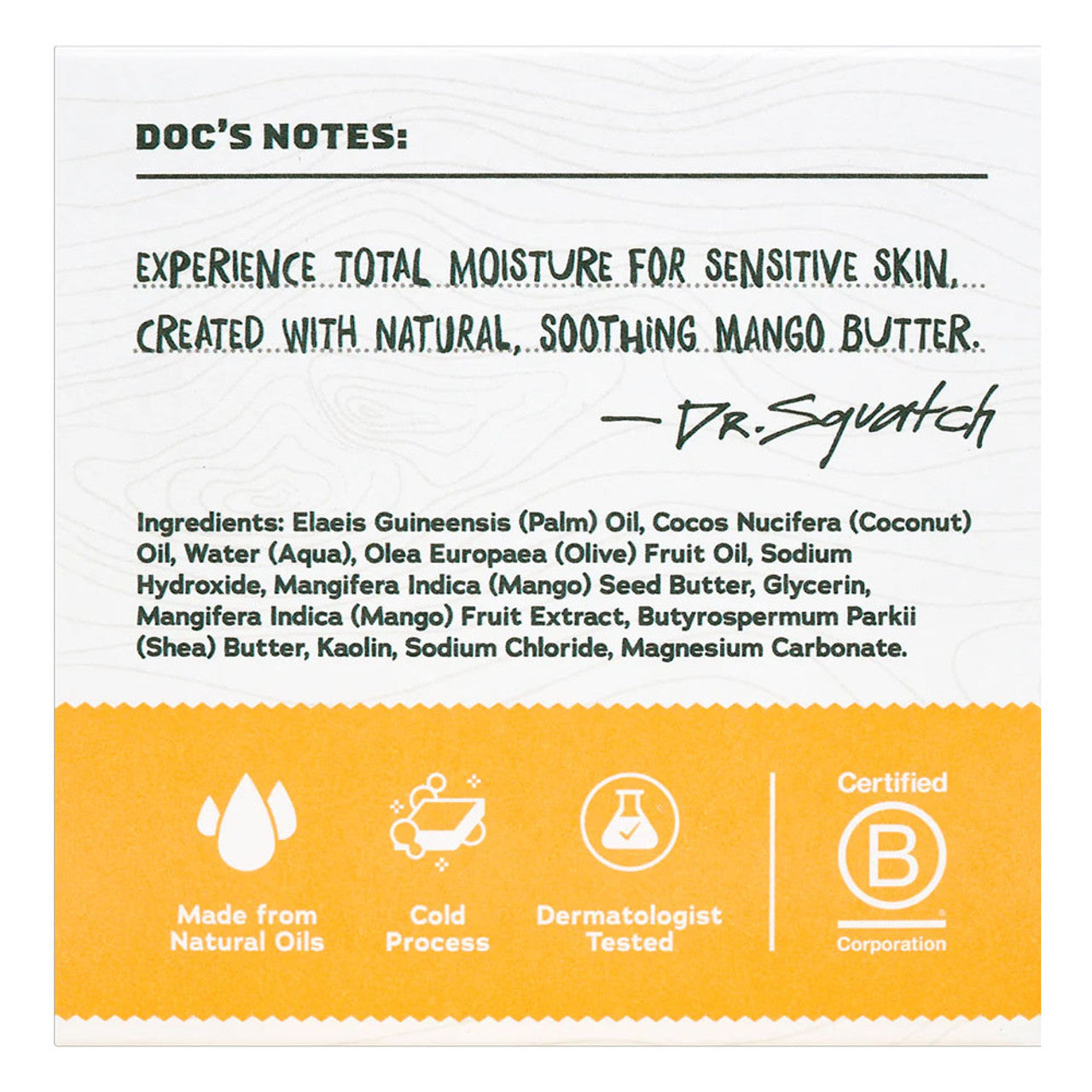 Dr. Squatch Total Moisture Bar Soap - Mango Butter