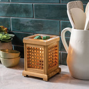 Candle Warmers Etc. Wood & Cane Vintage Style Bulb Illumination Fragrance Warmer