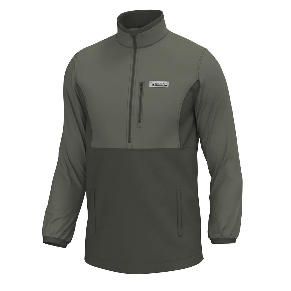 Local Boy Men's Fielder Quarter-Zip Pullover - Olive