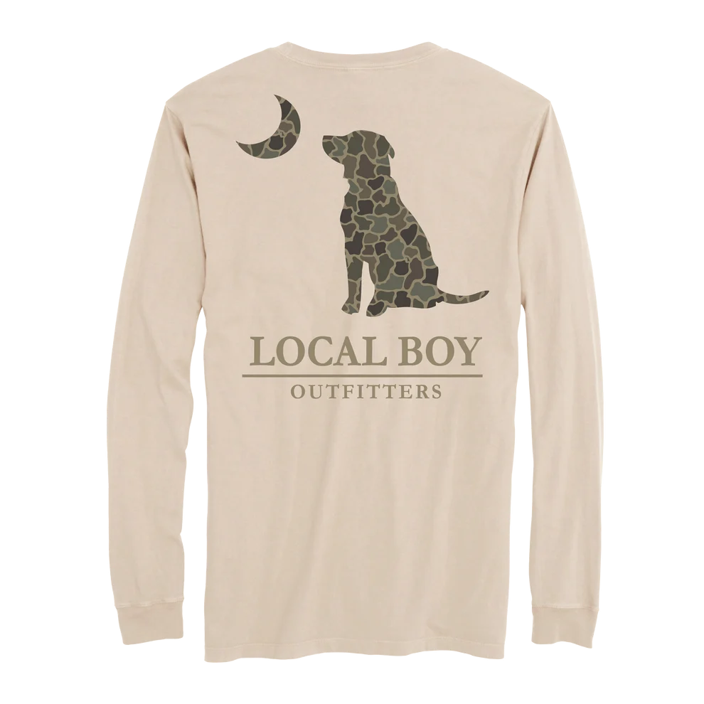 Local Boy Men's Brush Camo Dog & Moon Long Sleeve T-Shirt