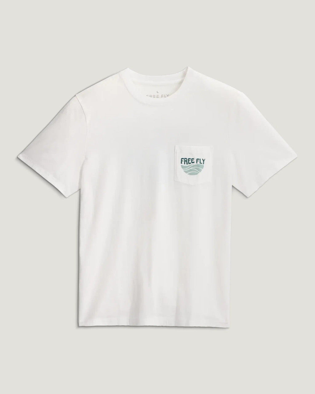 Free Fly Men's Blue Edge Pocket Tee - Bright White