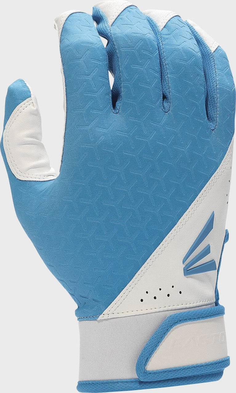 Easton Fundamental Fastpitch Youth Batting Gloves - White/Columbia Blue
