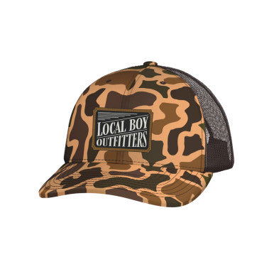 Youth Outlaw Trucker Hat - Old School Camo
