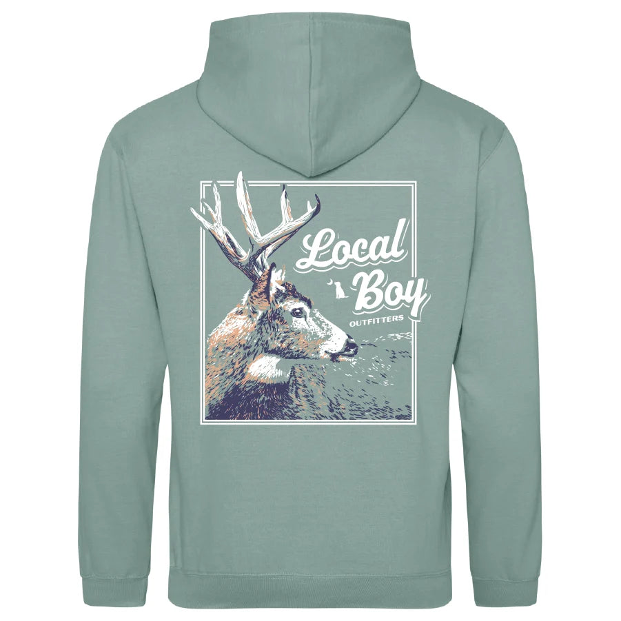 Local Boy Men's Brushwood Hoodie Stag Profile