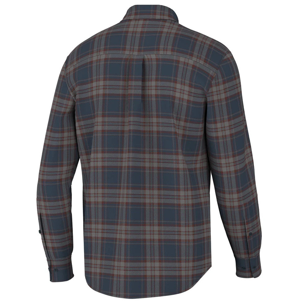 Local Boy Men's Phelan Stretch Flannel - Navy/Charcoal/Red