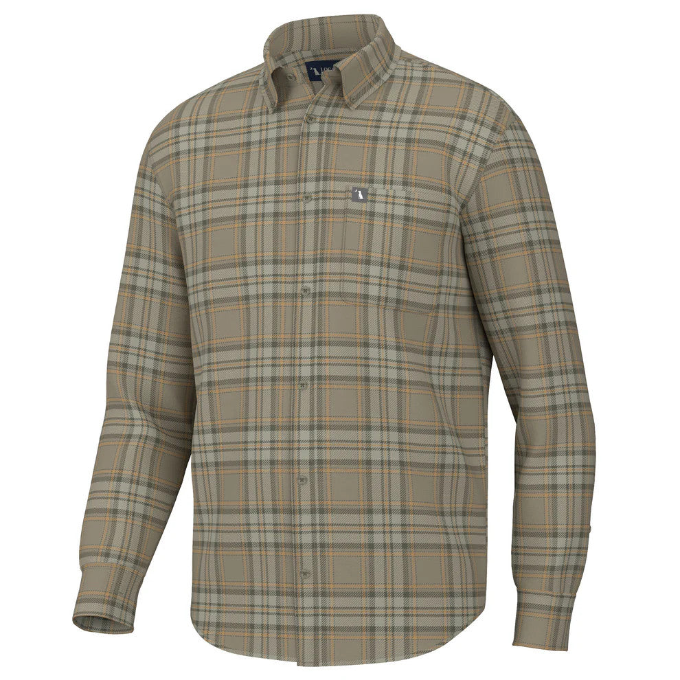 Local Boy Men's Phelan Stretch Flannel - Tan/Olive/Yellow