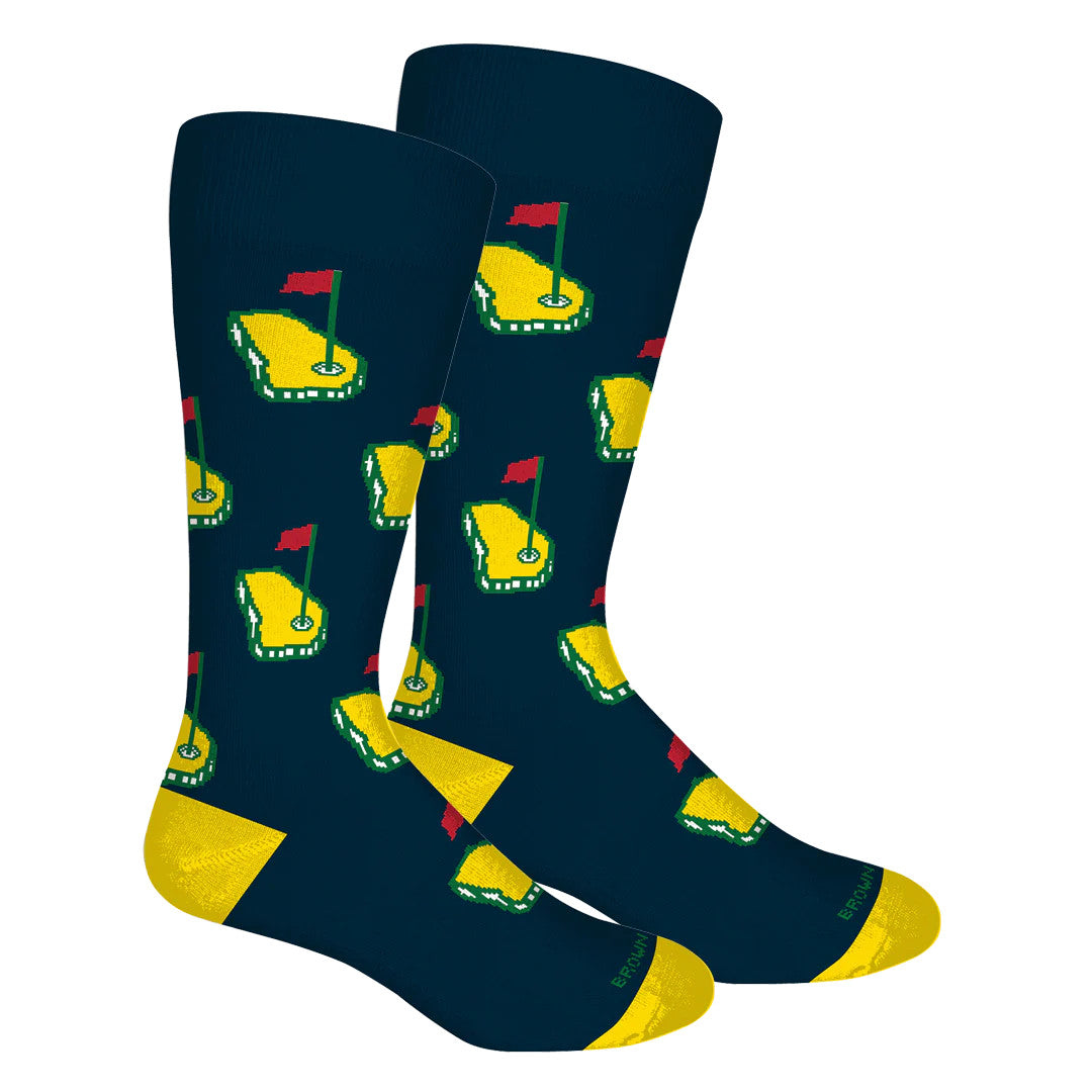 Brown Dog “Georgia Golf” Navy Crew Socks