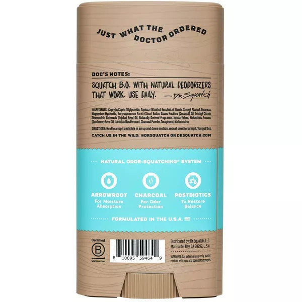 Dr. Squatch Men's Natural Deodorant - Coconut Castaway