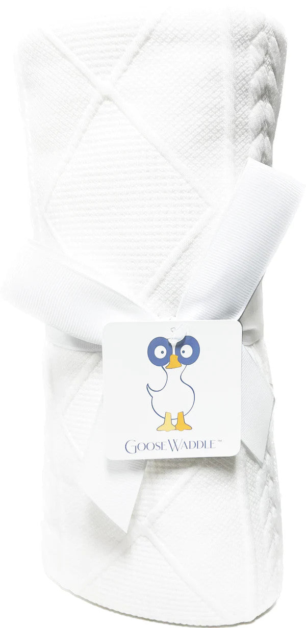 GooseWaddle White Knit Blanket