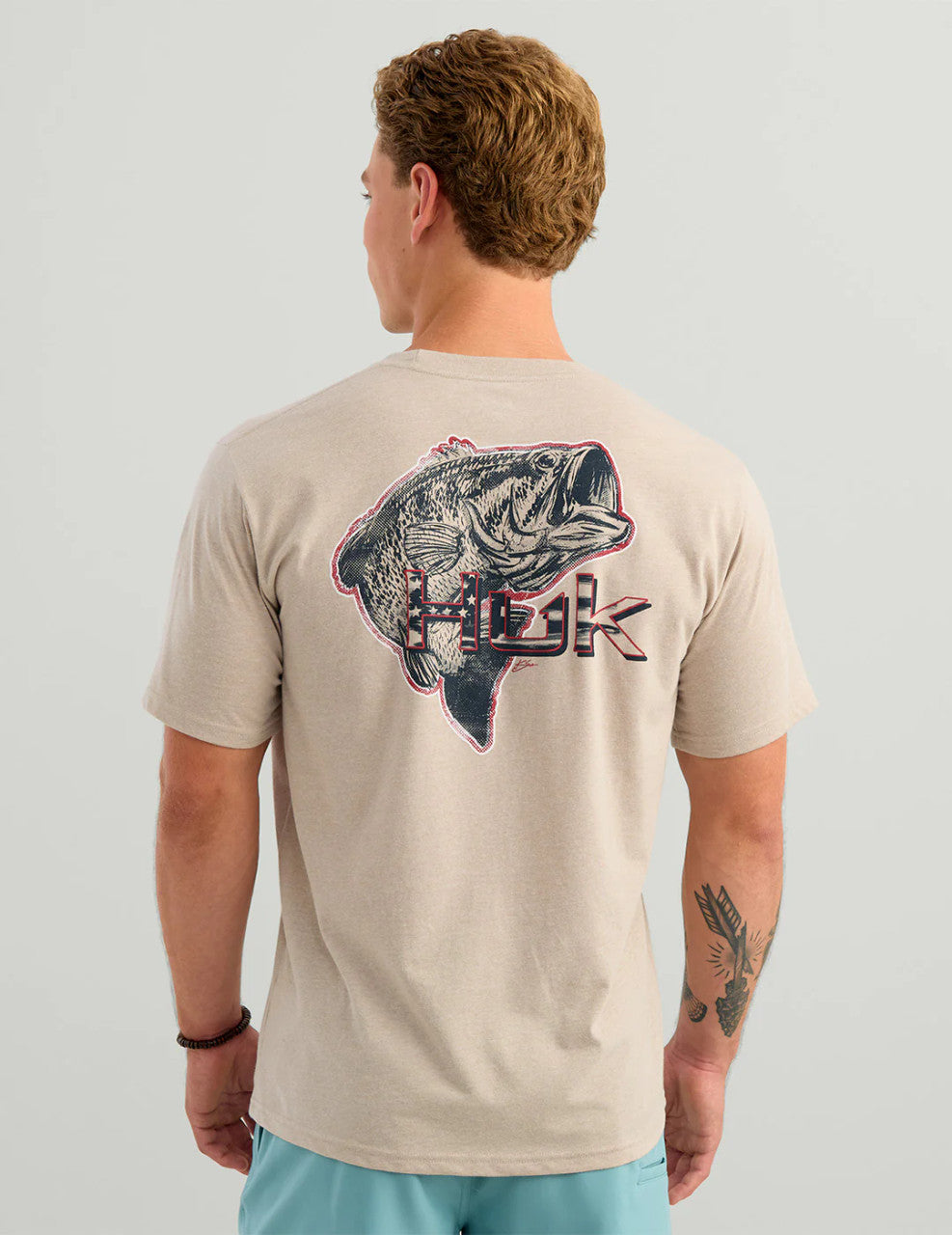 Huk Men's KC Americana Tee - River Rock Heather