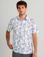 Huk Men's Pursuit Performance Polo - White Swordfish