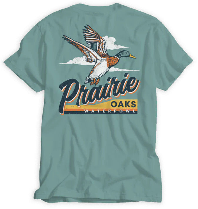 Prairie Oaks Waterfowl Men's Retro Tee - Seafoam