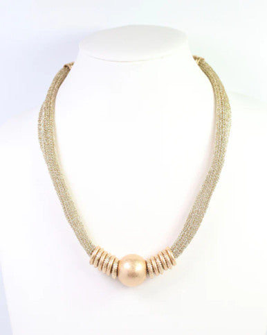 Caroline Hill Ludington Statement Necklace Worn Gold