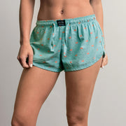Southern Marsh Women's Chandler Oxford Lounge Short - Jockey Green with Melon Ducks