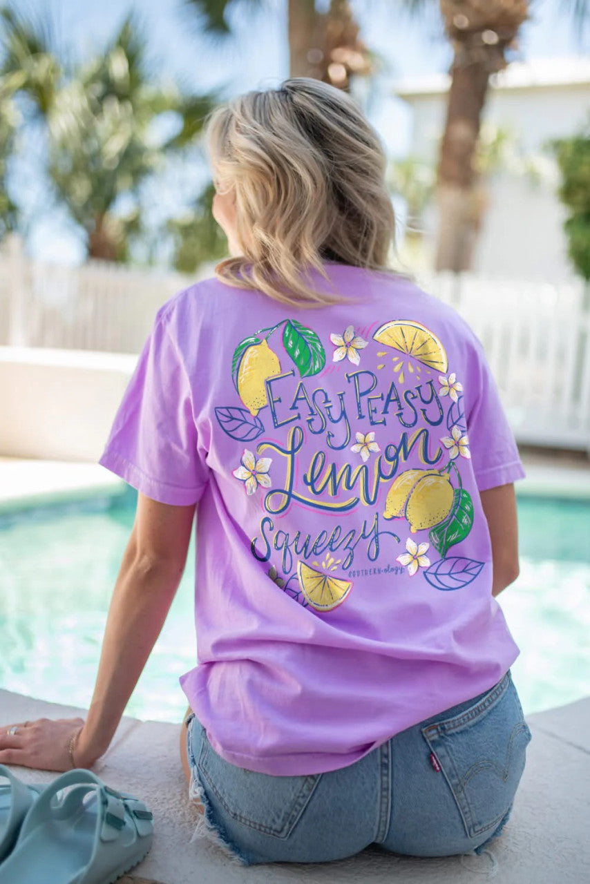Southernology Women's Easy Peasy Lemon Squeezy Tee - Violet