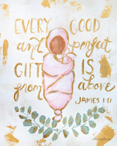 Mackenzie Kissell Art "Every Good and Perfect Gift" Acrylic Gold Frame - Girl 2